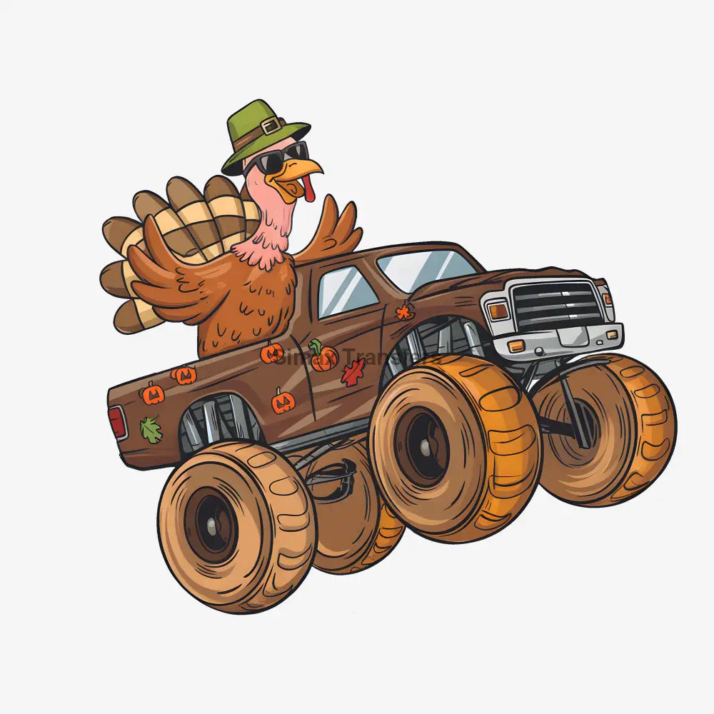 Cool Turkey Monster Truck Fall Harvest DTF Transfer