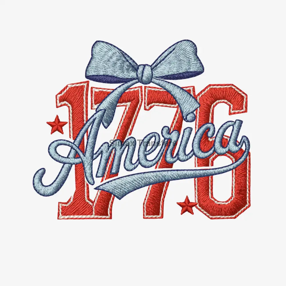 Vintage Embroidered 1776 America DTF Transfer