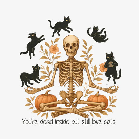 Dead Inside But Still Love Cats - Halloween DTF Transfer