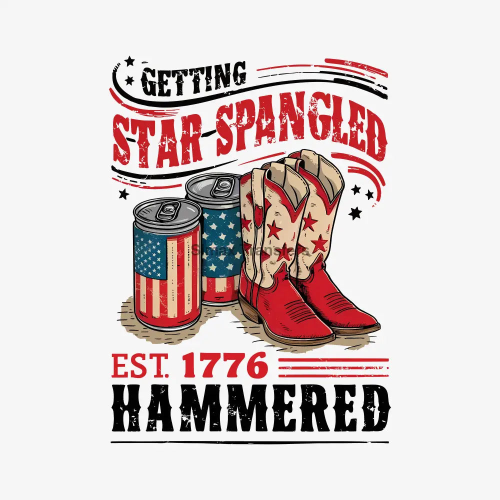 Getting Star-Spangled Hammered Distressed Vintage DTF Transfer