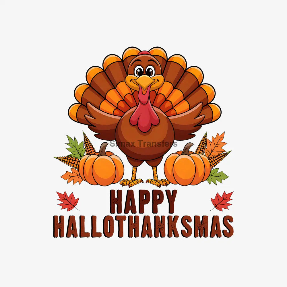 Happy Hallothanksmas Turkey Multi-Holiday DTF Transfer