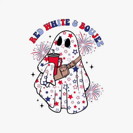 Red White & Boujee Ghost DTF Transfer