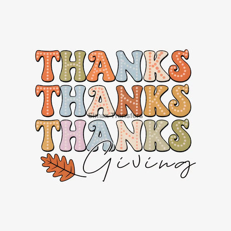 Retro Groovy Repeating Thanks Giving DTF Transfer